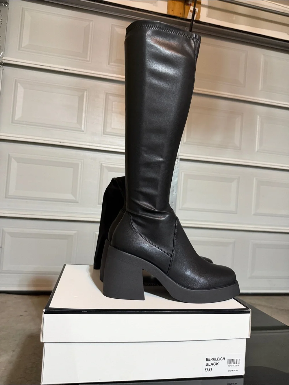 Steve Madden Black Over-the-Knee Platform Boots